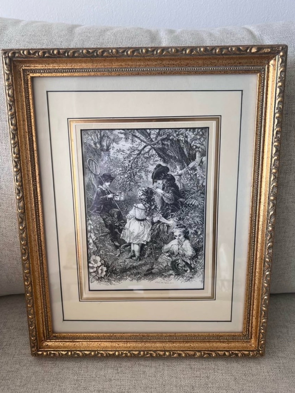 Classic Victorian-era Black and White Framed Art